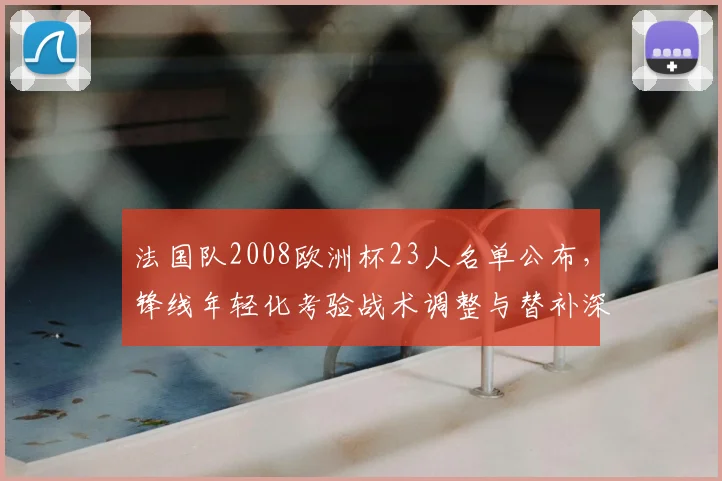 法国队2008欧洲杯23人名单公布，锋线年轻化考验战术调整与替补深度